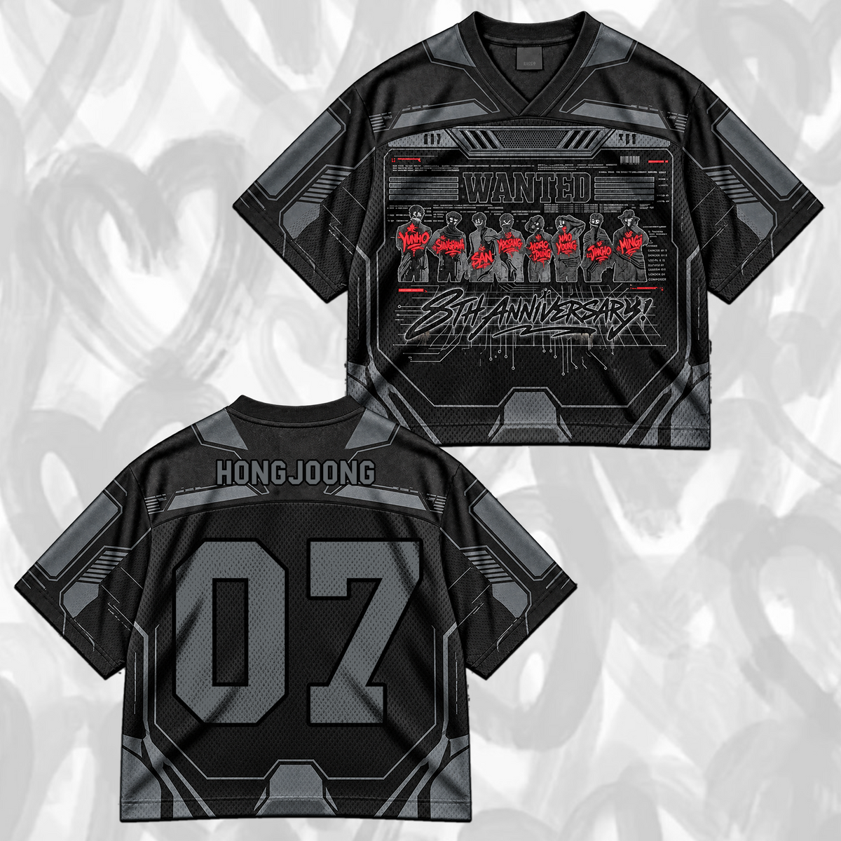 ATEEZ Golden Hour 8th Anniversary Streetwear Wanted Mixed Mesh Jersey Gift For Fans