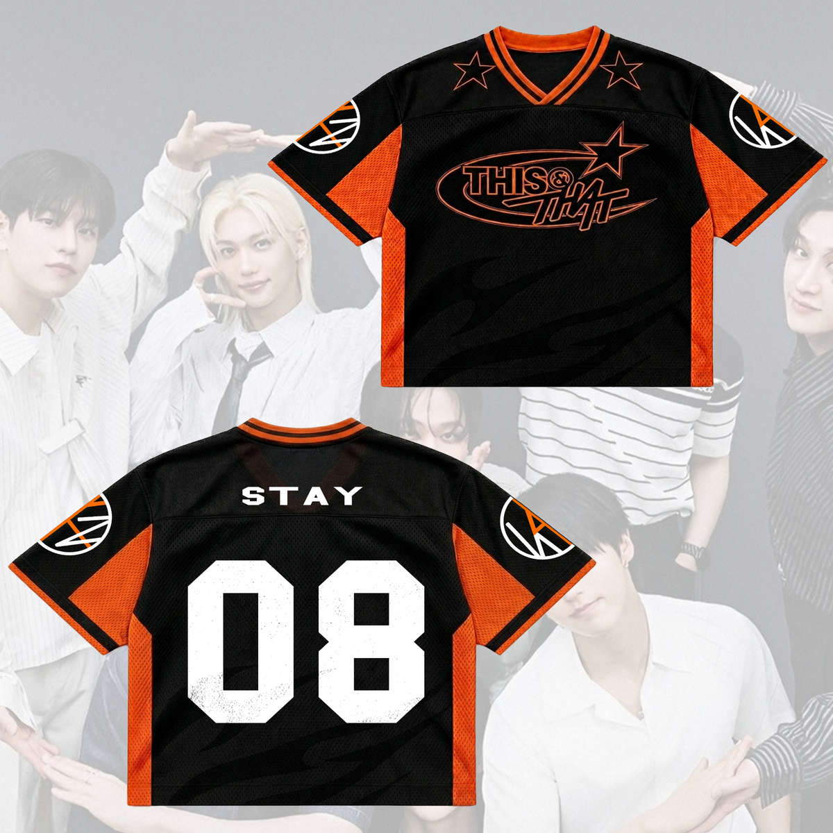 Retro Stray Kids This That Mixed Mesh Jersey Run It Tour Geschenk für Fans