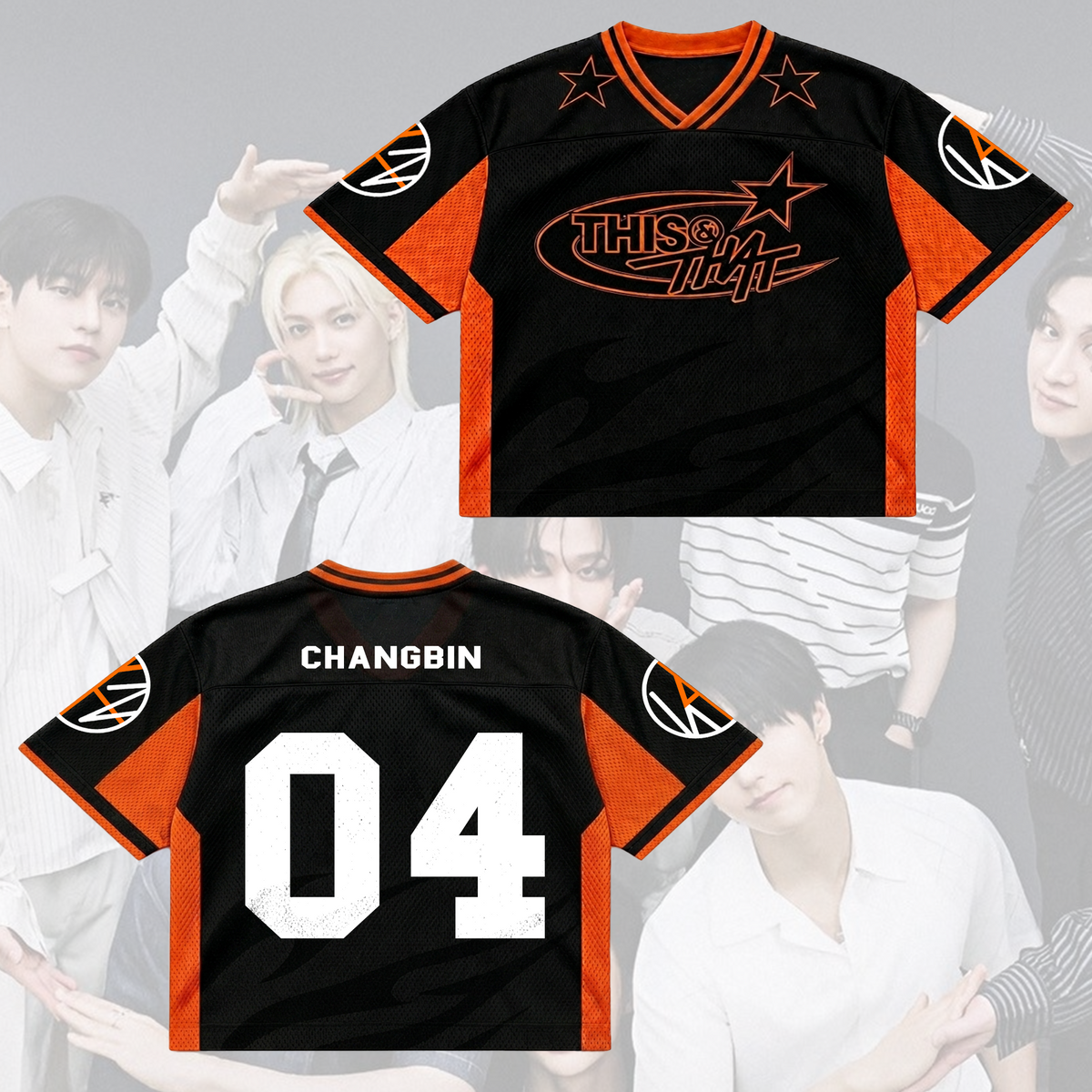 Retro Stray Kids This That Mixed Mesh Jersey Run It Tour Geschenk für Fans