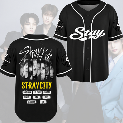 Yellow Heritage Straycity Stray Kids Concert Baseball Jersey Fan Edition