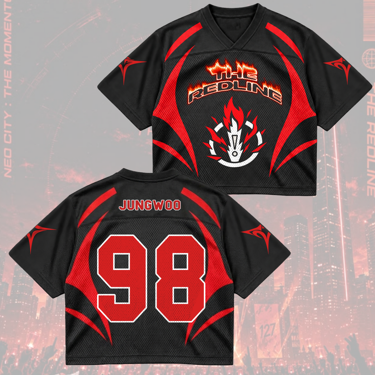 NCT 127 The Redline Tour Jaehyun Taeyong Mixed Mesh Jersey Fan Gifts