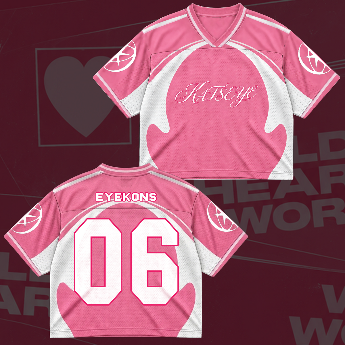 Katseye Pastel Pink The Wildworld Tour Mixed Mesh Jersey Fanmerch