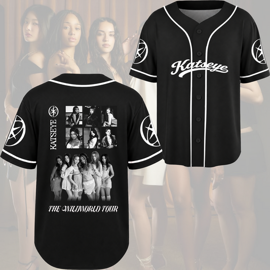 KATSEYE Bold Graphic Baseball Jersey  Seduction The Wild World Tour Merch Gift For Fans