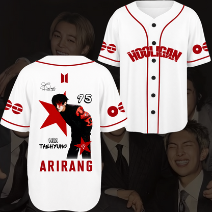Sleek BTS Visual Baseball Jersey Arirang World Tour Merch Gift For Fans