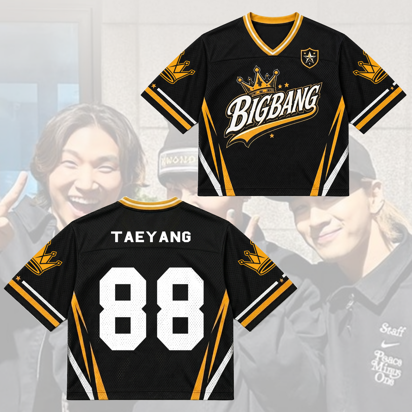 BIGBANG Crown Yellow Mixed Mesh Jersey Cosmos Tour Gift For Fans