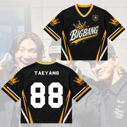 BIGBANG Crown Yellow Mixed Mesh Jersey Cosmos Tour Gift For Fans