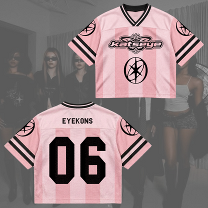 Captivating Katseye Pink Pop Mixed Mesh Jersey Concert Outfit Gift for Fans