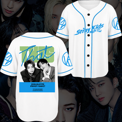 Handsome Stray Kids Baseball Jersey Run It Tour White Varsity Fan Gifts