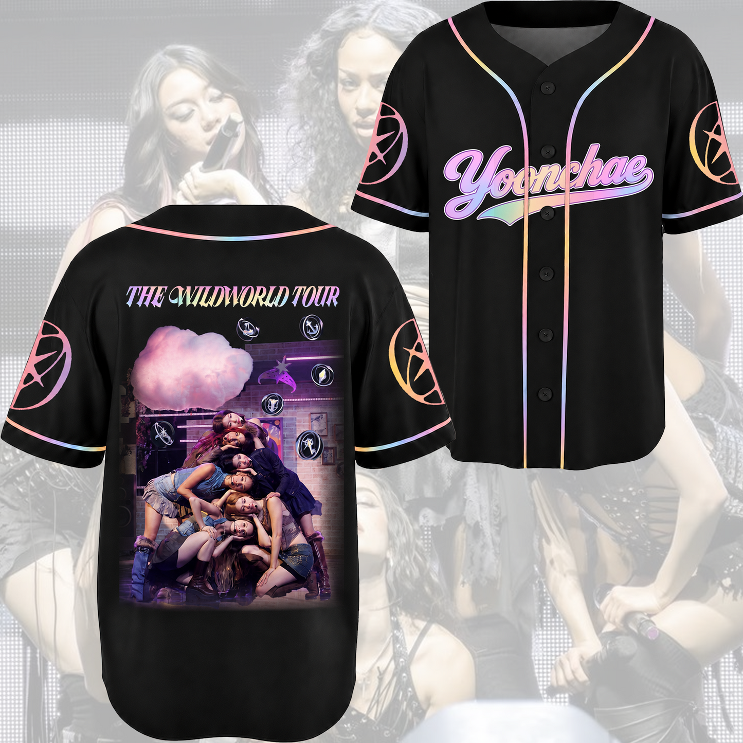 Glow Katseye The Wildworld Tour 2026 Baseball Jersey Fan Edtion
