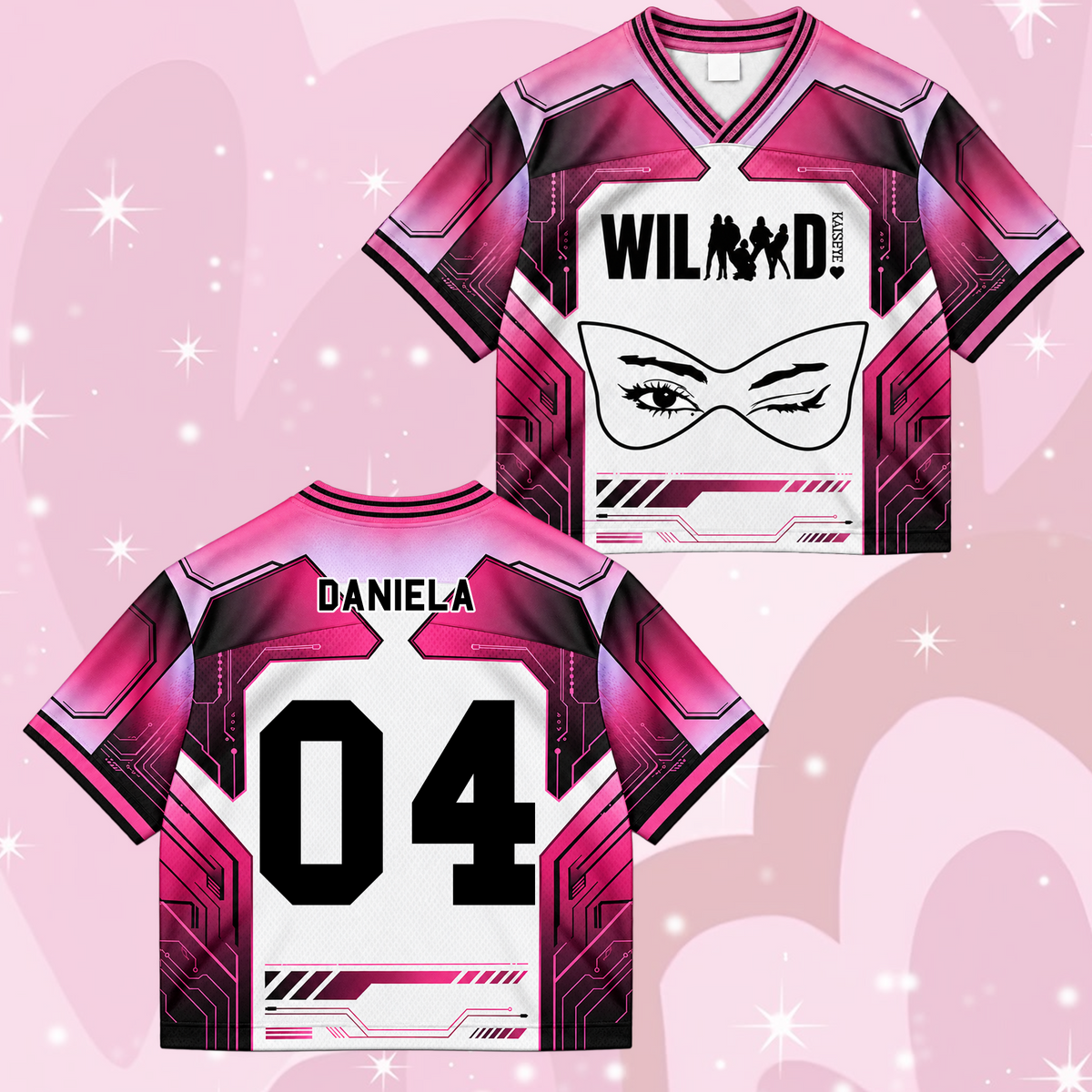 KATSEYE Wild Tour Sporty Purple Mixed Mesh Jersey für EYEKONS
