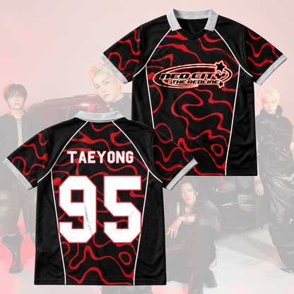 NCT 127 The Redline Tour Retro-Baseballshirt mit wellenförmigen Flügeln am Ausschnitt, Geschenk für Fans