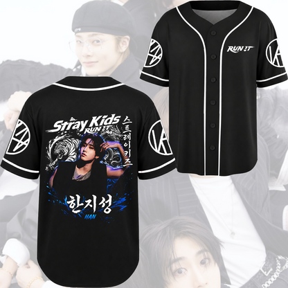 Stray Kids Run It World Tour Baseball Jersey Edgy Streetwear Gift For Fans
