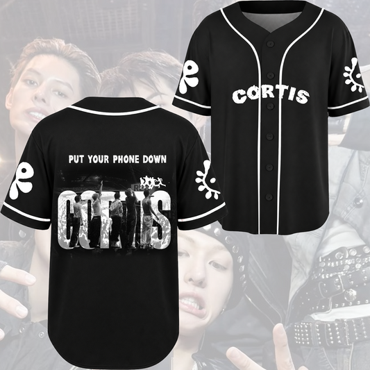 CORTIS Retro Streetwear Baseball Jersey Put Your Phone Down Merch Gift For Fans