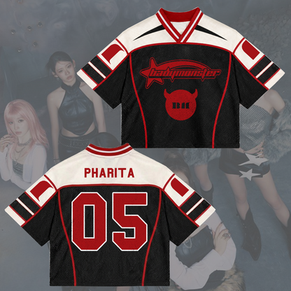 Powerful Choom World Tour Babymonster Sporty  Mixed Mesh Jersey Fanmerch