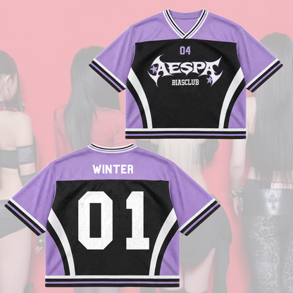 Ultraviolet Aespa Synk Complexity Tour Mixed Mesh Jersey Gift For Fans