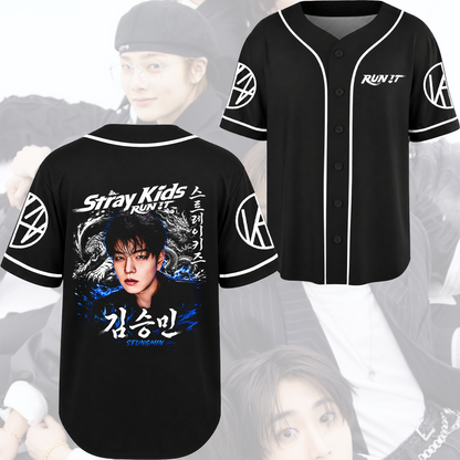Stray Kids Run It World Tour Baseball Jersey Edgy Streetwear Gift For Fans