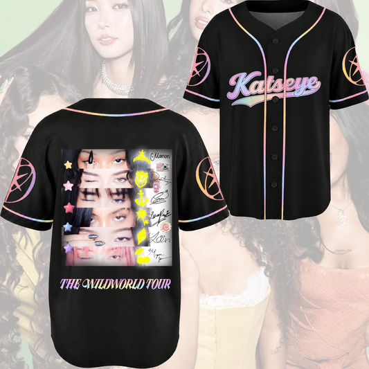 Color Splash Eye To Eye Katseye The Wildworld Tour Baseball Jersey