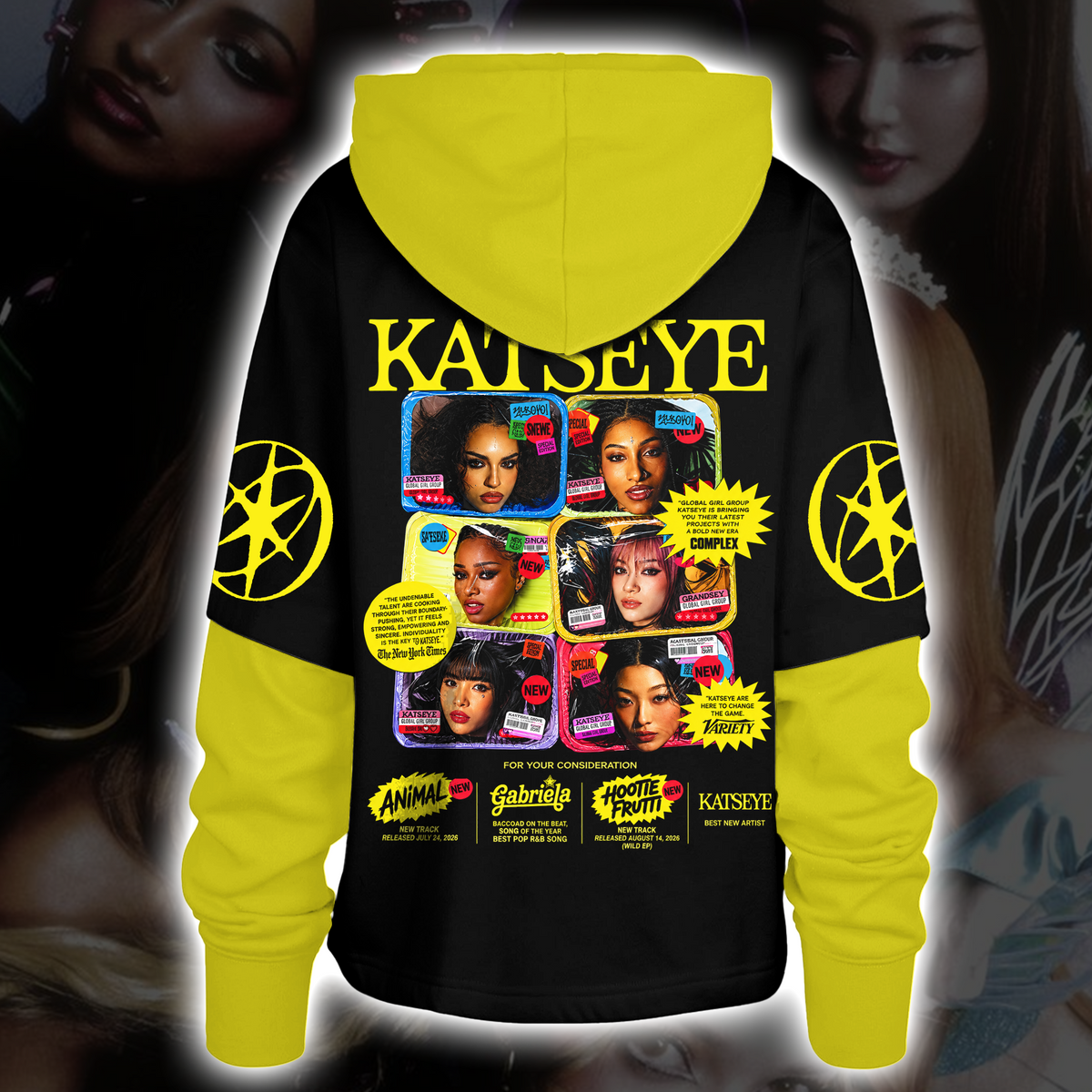 Katseye The Wildworld Tour Retro Streetwear Pop Punk Shortstop Hoodie Fanmerch
