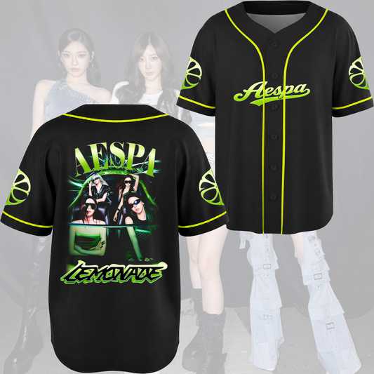 Aespa Lemonade Baseball Jersey Kpop Concert Outfit Synk Hyper Line Merch Fan Gifts