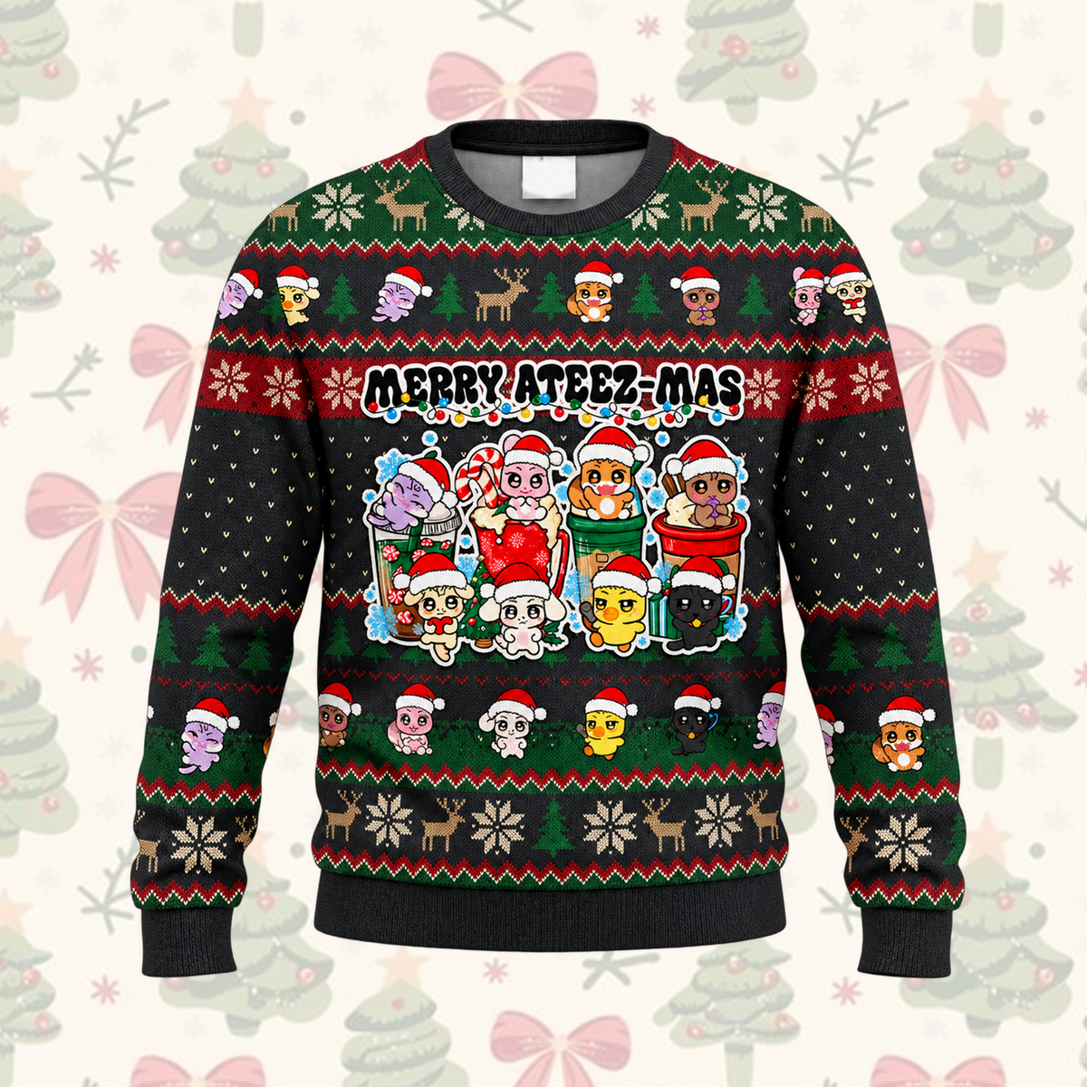 ATEEZ Christmas Ugly Sweater Merry Ateez-Mas Sweatshirt Gift For Fans