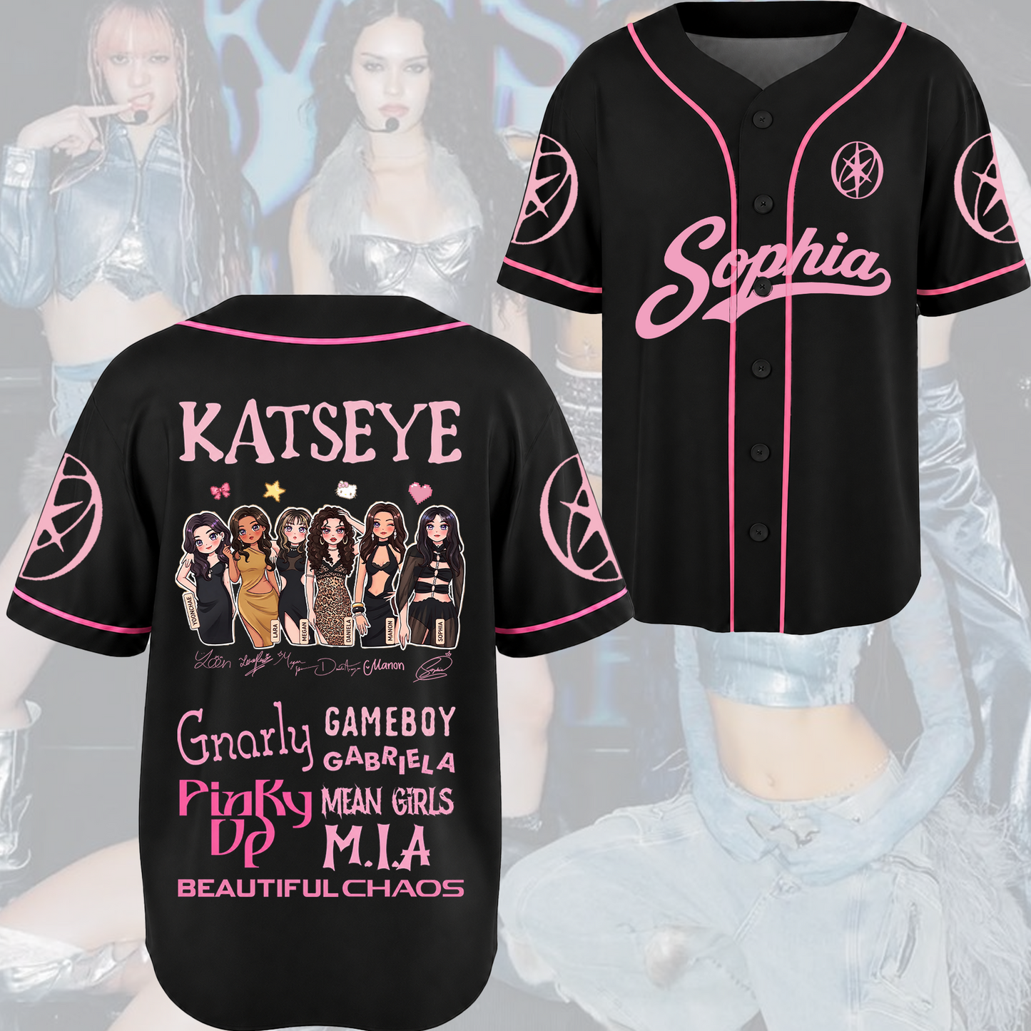 Pinky Katseye The Wildworld Tour Baseball Jersey Fan Edtion