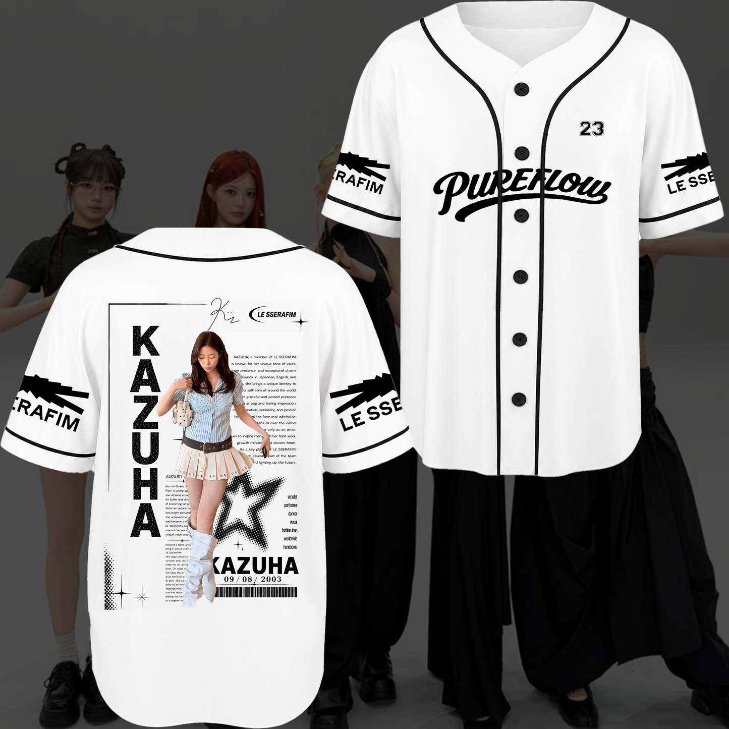 Le Sserafim Chronicles Pureflow World Tour  Baseball Jersey Gift For Fans