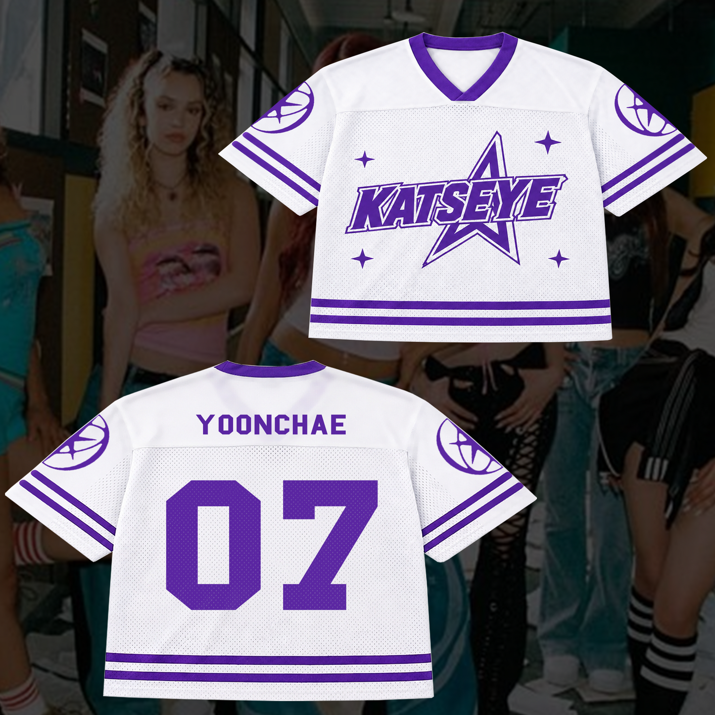 Collegiate Katseye Wildworld Tour Mixed Mesh Jersey Fan Edition