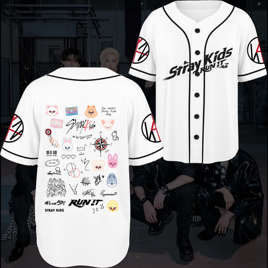 Ready Run It Stray kids World Tour Skzoo Baseball Jersey Gift For Stays