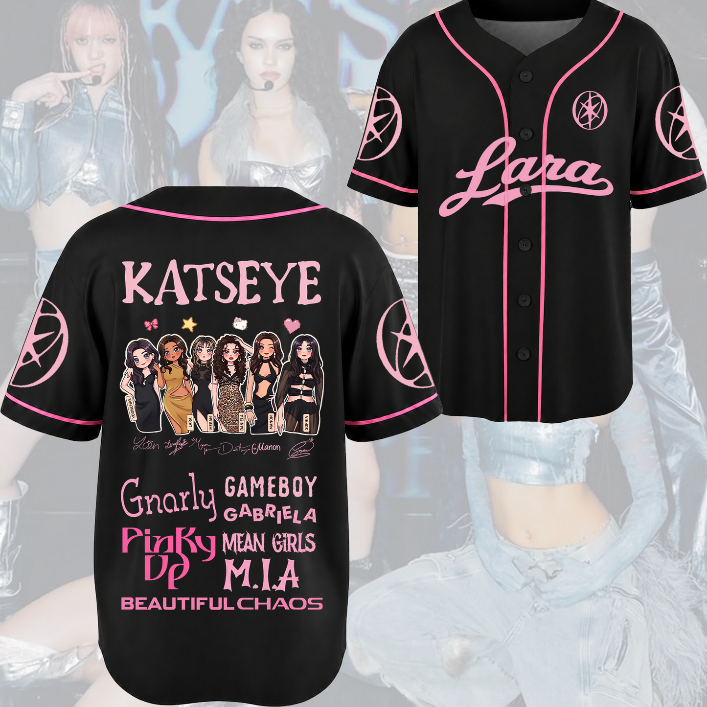 Pinky Katseye The Wildworld Tour Baseball Jersey Fan Edtion