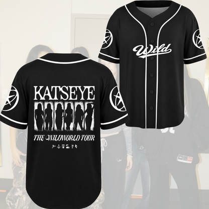 KATSEYE The Wildworld Tour Silhouette Baseball Jersey Streetwear Merch Gift For Fans