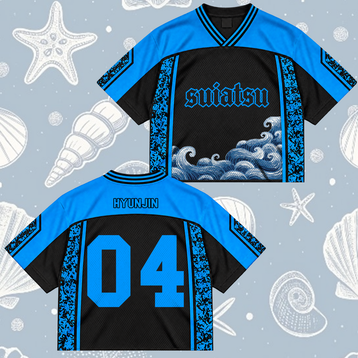 Electric Suiatsu Stray Kids Club Deep Ocean Mixed Mesh Jersey For Stay
