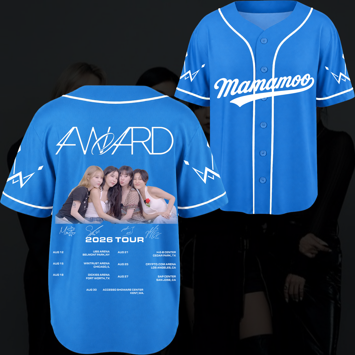 Mamamoo 4ward Album World Tour Baseball Jersey Fan Edition
