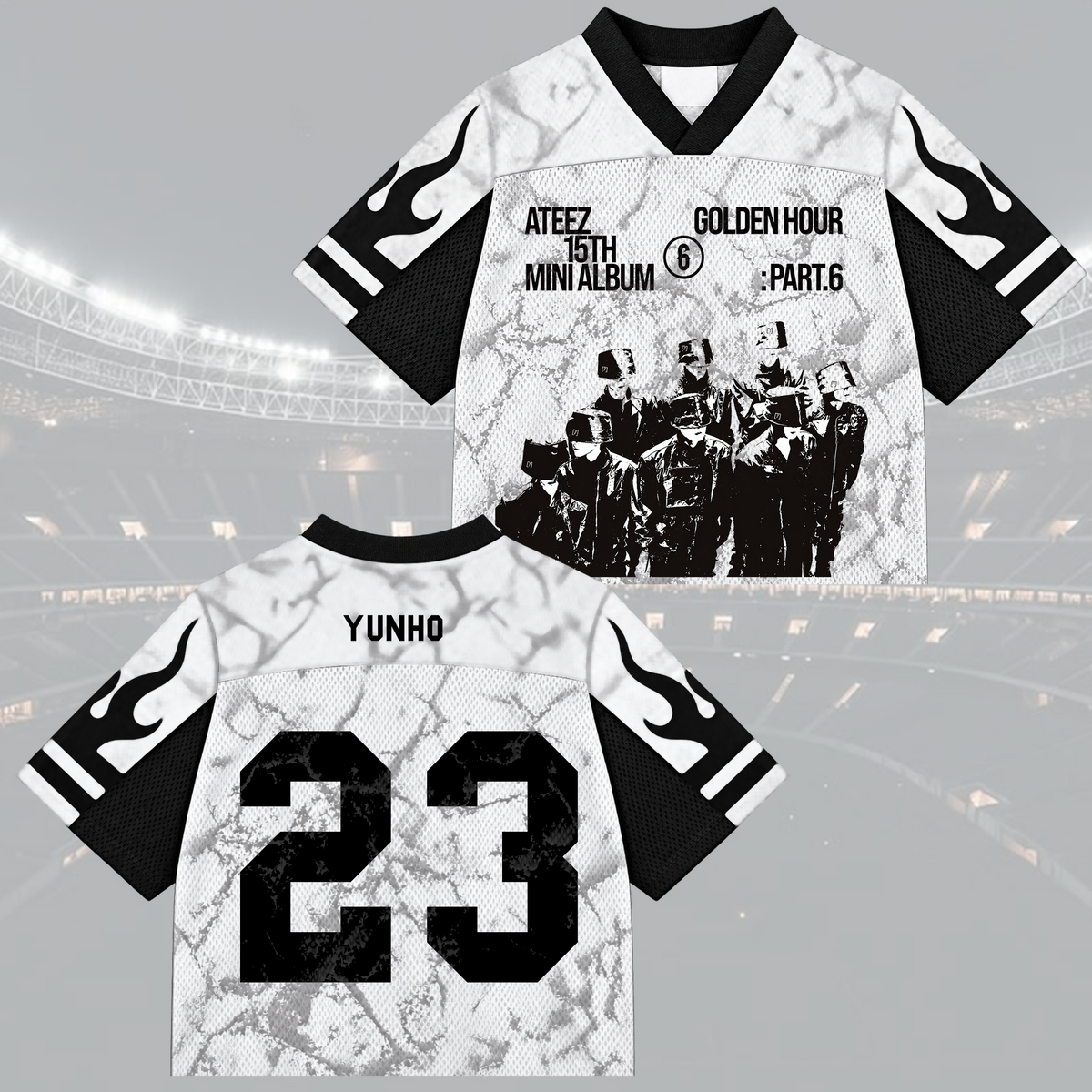 Bold Golden Hour Part 6 ATEEZ  Mix Mesh Jersey For Atiny