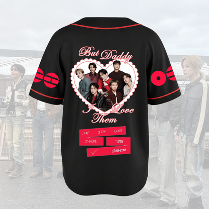 Daddy I Love BTS Baseball Jersey Gift For Fans