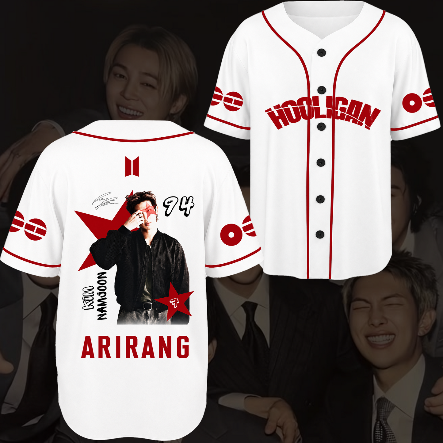 Sleek BTS Visual Baseball Jersey Arirang World Tour Merch Gift For Fans