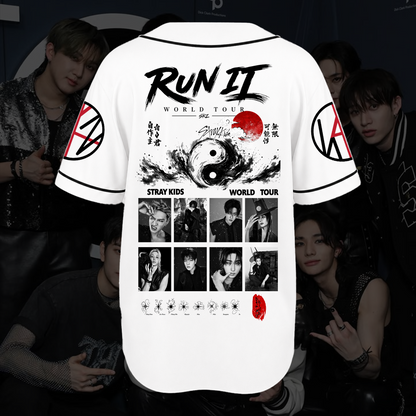 Anachronistic Stray kids Run It World Tour Baseball Jersey Fan Edition