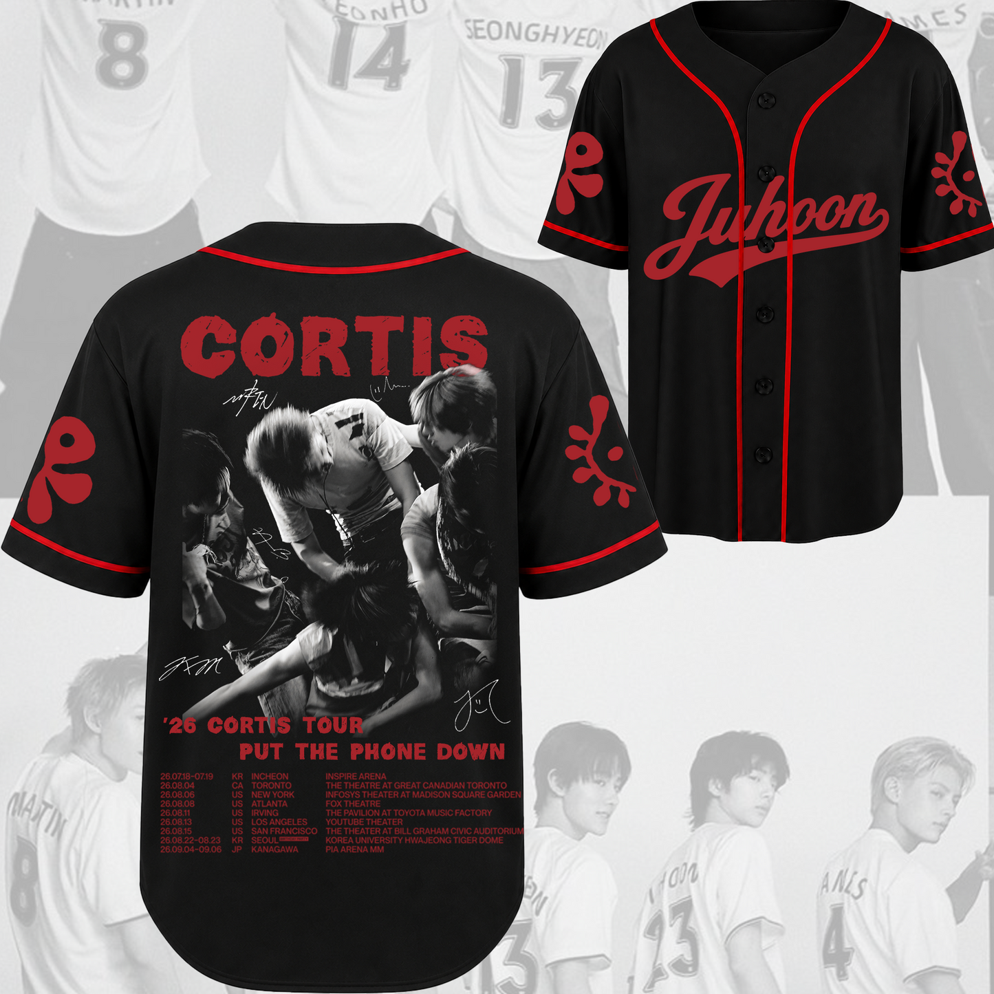 Cortis Put Your Phone Down Tour Baseball Jersey Fan Edition