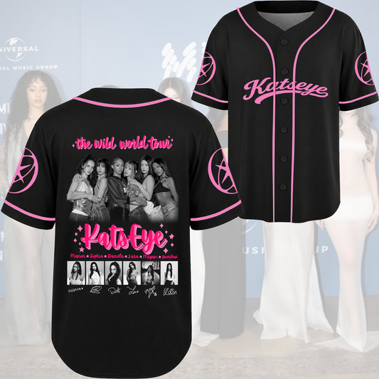 KATSEYE The Wild World Tour Baseball Jersey Signatures Concert Outfit Gift For Fans