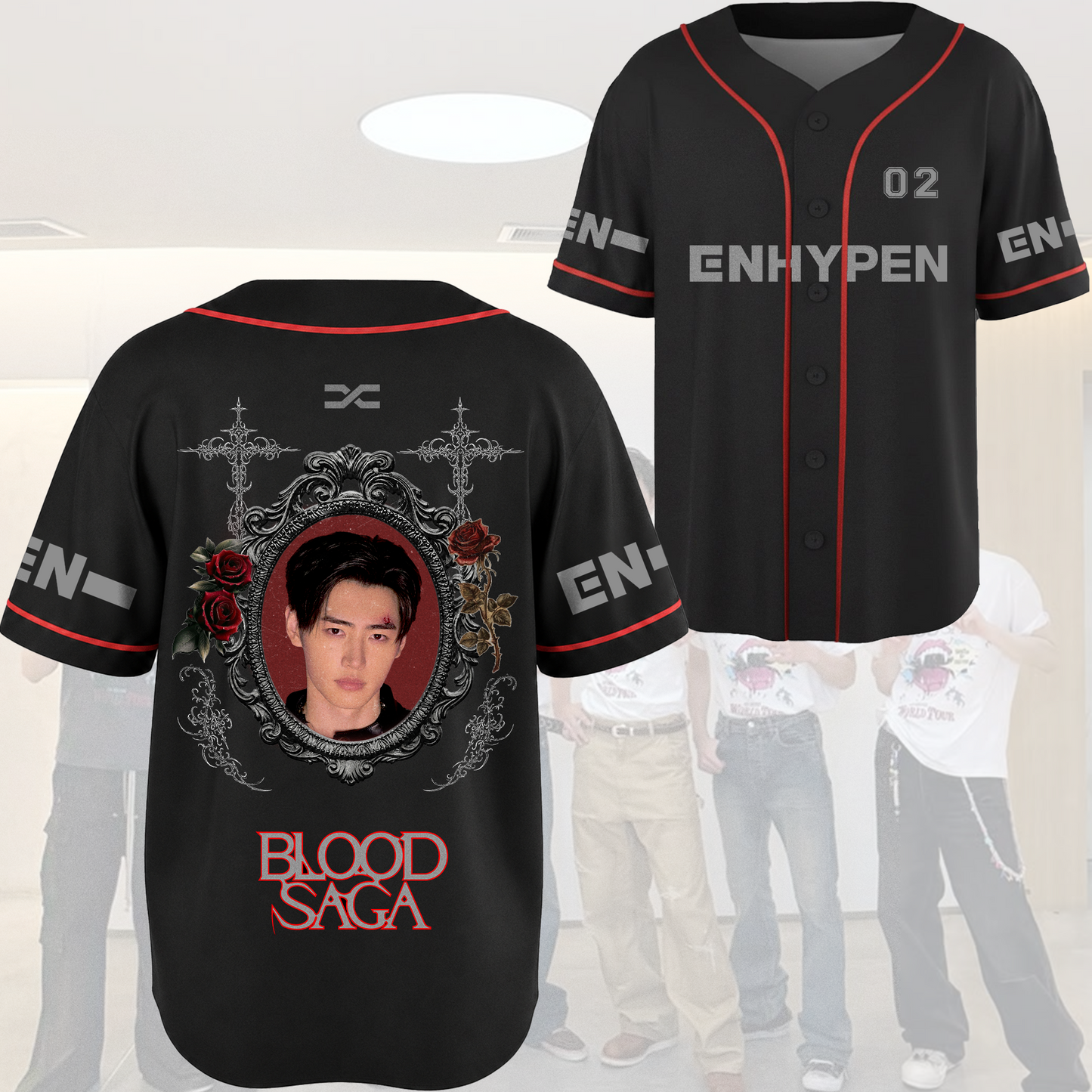 Immortal Mirror Enhypen Blood Saga World Tour Baseball Jersey Gift For Fans