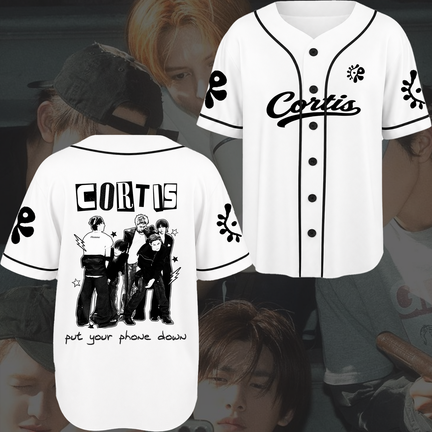 CORTIS  Put Your Phone Down Baseball Jersey Y2K Doodle Merch Fan Edition