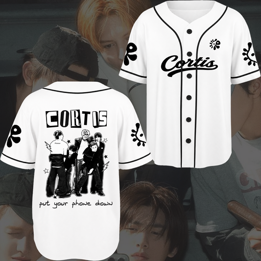 CORTIS  Put Your Phone Down Baseball Jersey Y2K Doodle Merch Fan Edition