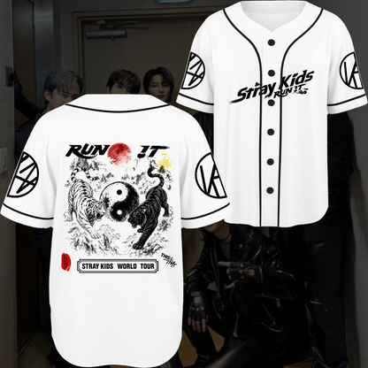 Stray Kids This & That Tiger Yin Yang Baseball Jersey Run It Tour Outfit Gift For Fans