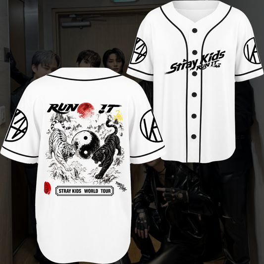 Stray Kids This & That Tiger Yin Yang Baseball Jersey Run It Tour Outfit Gift For Fans