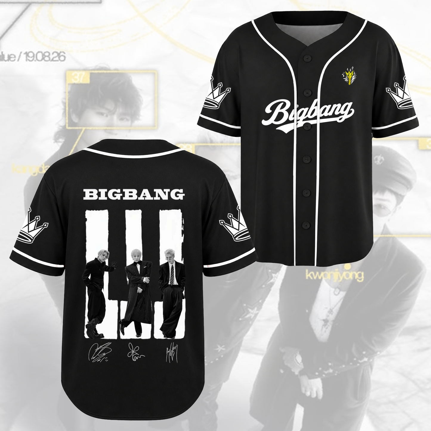 BIGBANG Piano Keys Kpop Streetwear Baseball Jersey Fan Edition