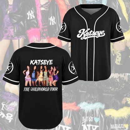 Retro Katseye The Wildworld Tour Streetwear Baseball Jersey Gift for Fans
