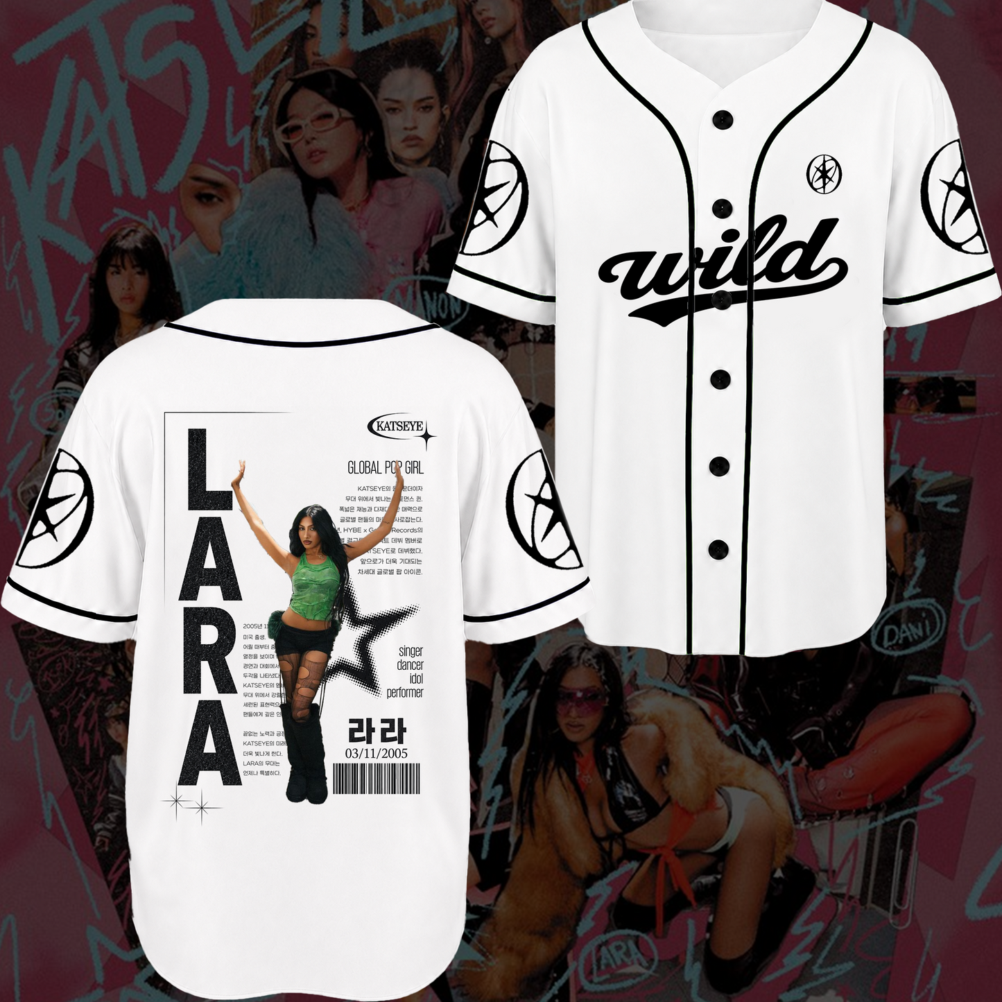 KATSEYE Chronicles The Wildworld Tour Baseball Jersey Fan Edtion
