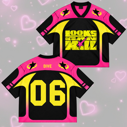 Epic Looks Can Kill I.V.E. Club All Members Pastel Coquette Mixed Mesh Jersey For Dive