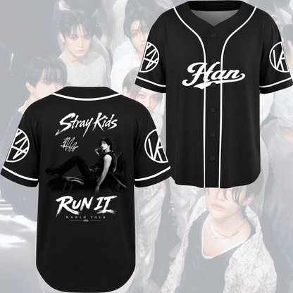 Vintage Run It World Tour Stray Kids Members Baseball Jersey Gift For Stay