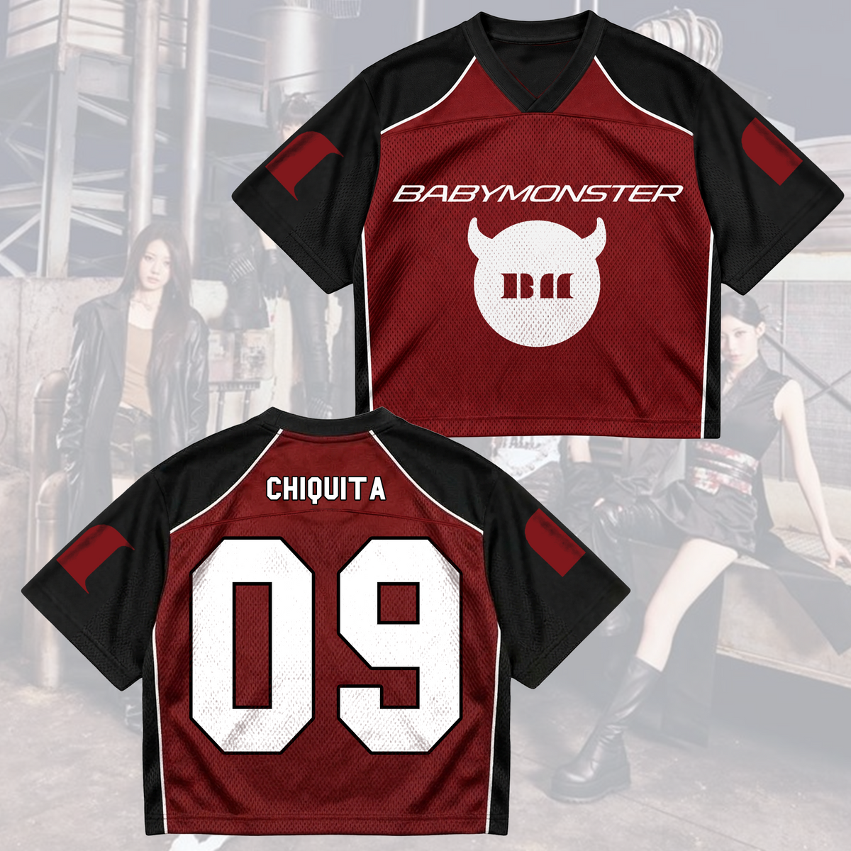 Athletic Choom World Tour Babymonster Mixed Mesh Jersey For Monstiez