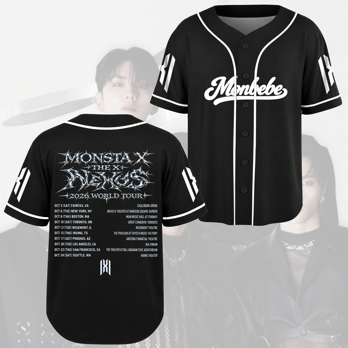 MONSTA X Monbebe The Phase Tour Grunge Baseballtrikot Geschenk für Fans